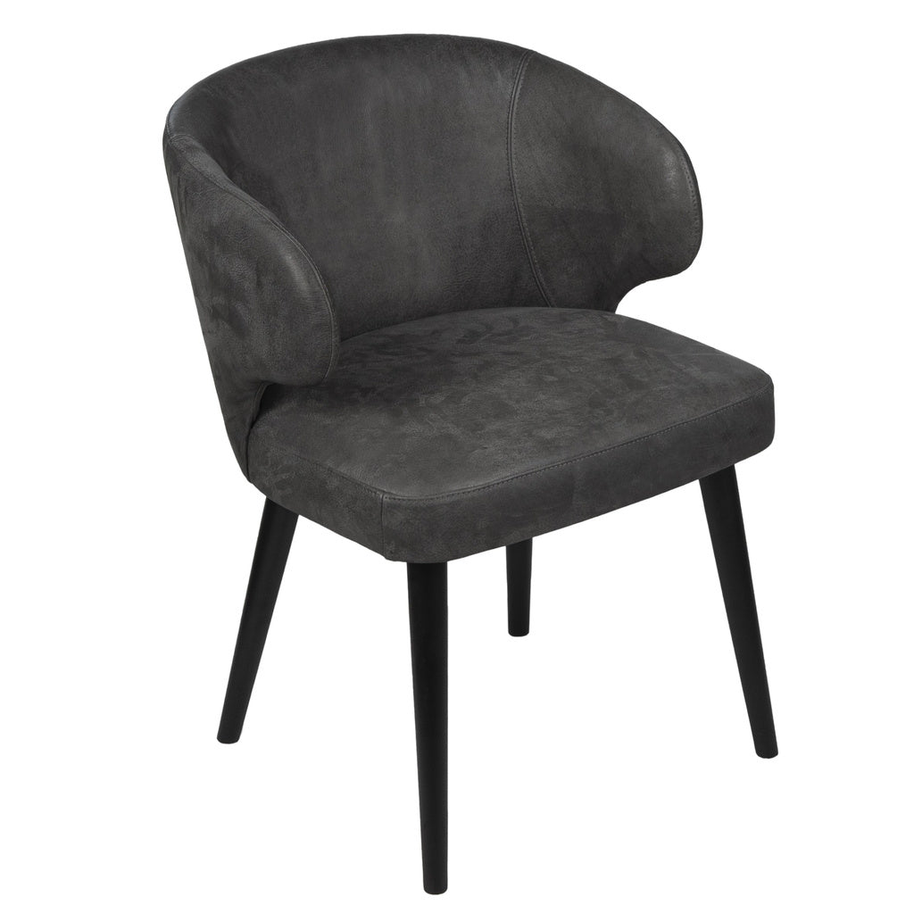 Fiori Anthracite terra leather dining chair - depauwwonen
