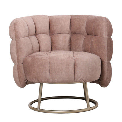 Pluizige roze fauteuil vogue 3 antilope gouden onderstel - depauwwonen