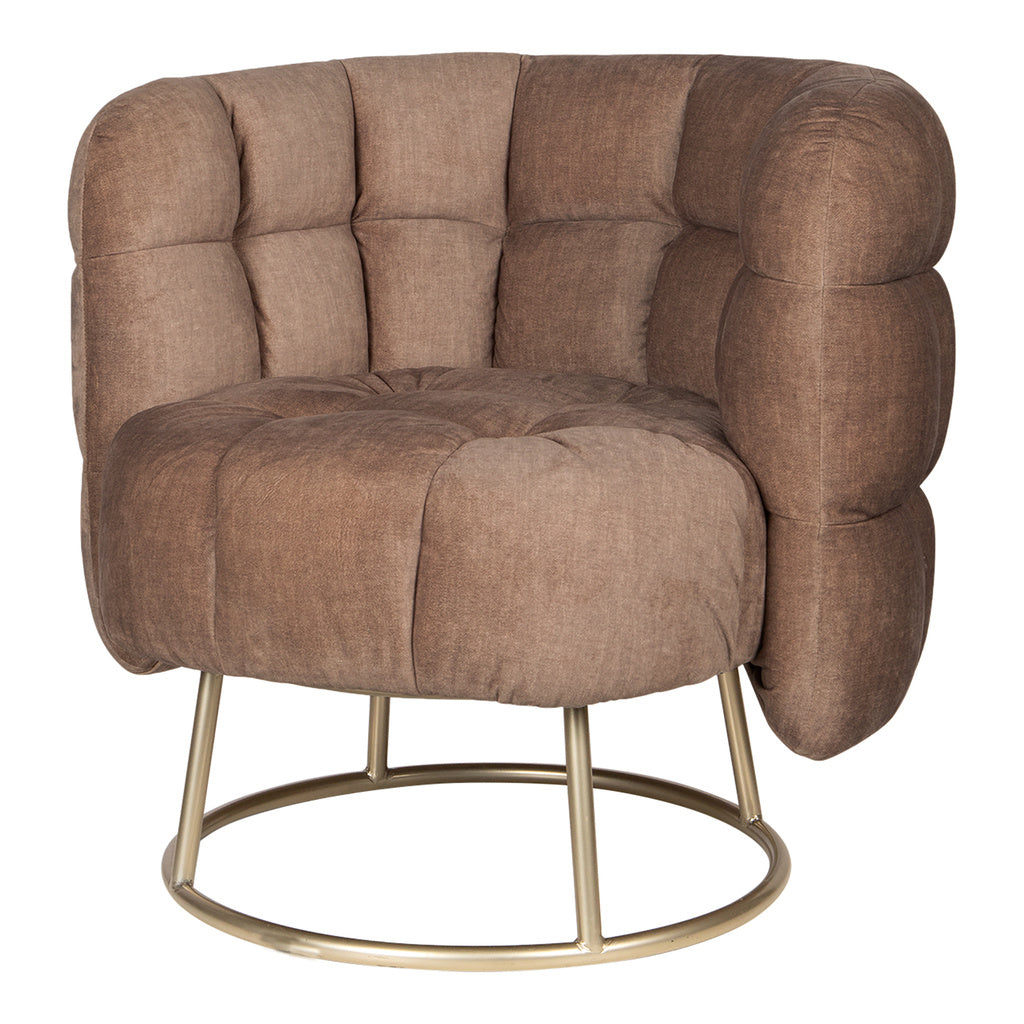 Pluizige roze fauteuil vogue 3 antilope gouden onderstel - depauwwonen