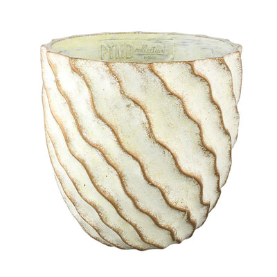 Sharlae Room cement pot golvende lijnen rond XXL by PTMD