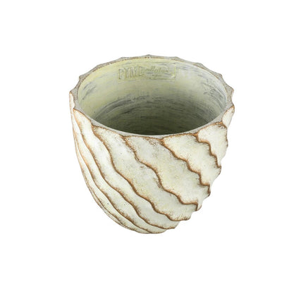 Sharlae Room cement pot golvende lijnen rond XXL by PTMD
