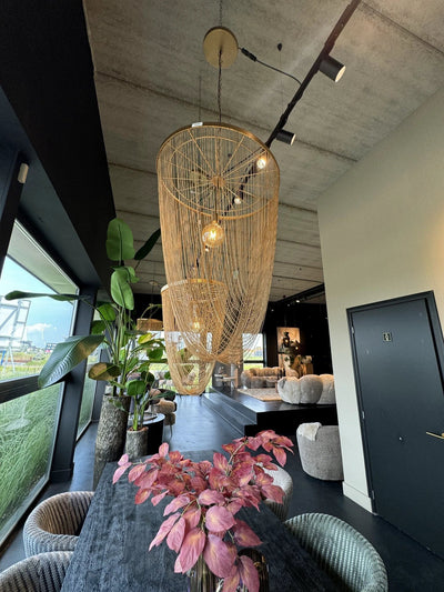 Nishan Gouden ijzeren kettingen ronde hanglamp S by PTMD