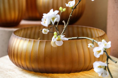 Lavanya Brown glazen ronde kom by PTMD