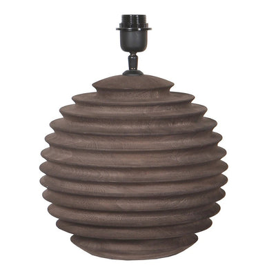 Roven Brown mangohout geribbelde tafellampvoet by PTMD