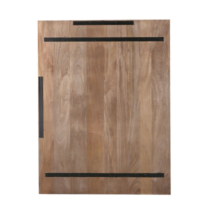 Mattin Natuurlijke mangohouten cirkel wandpaneel rechthoekig - depauwwonen