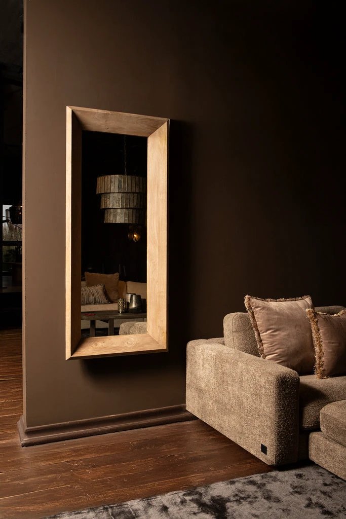 Nicka Natural mango houten rechthoekige spiegel S by PTMD