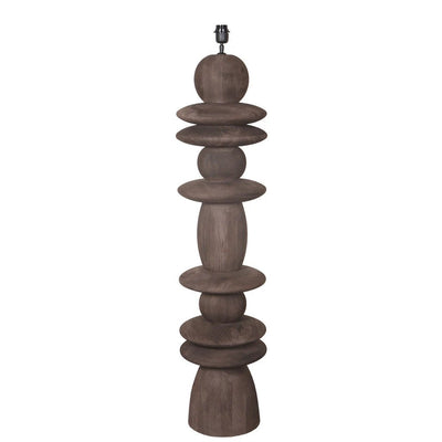 Callain Brown mangohouten vloerlampvoet rond by PTMD