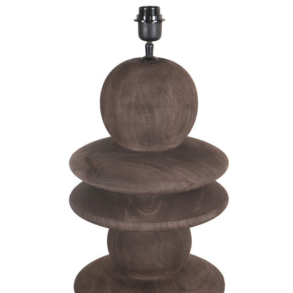 Callain Brown mangohouten vloerlampvoet rond - depauwwonen