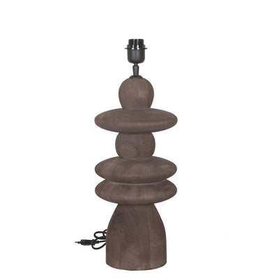 Callain Brown mangohouten tafellampvoet rond by PTMD