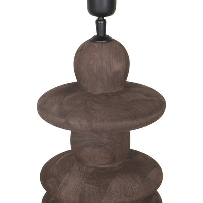 Callain Brown mangohouten tafellampvoet rond by PTMD