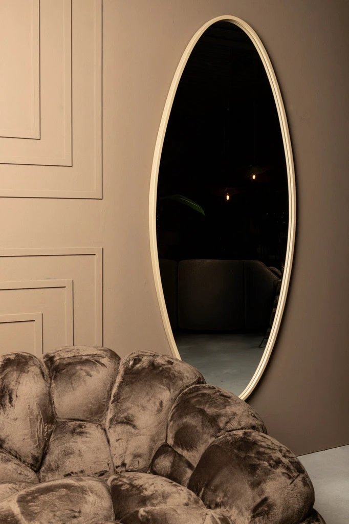 Serine Zand stalen ovale spiegel groot by PTMD