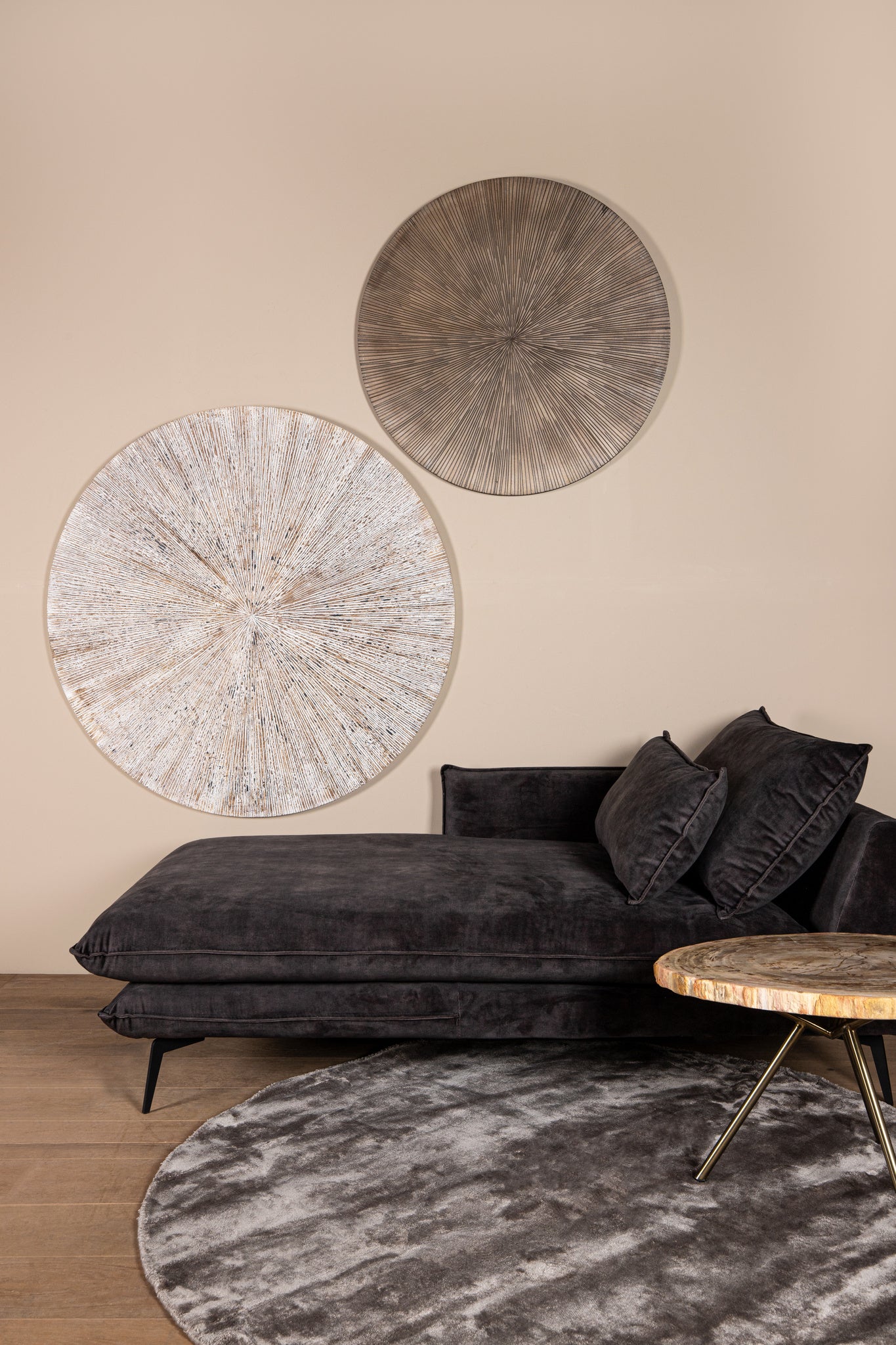 Zapp wit geribbeld wandpaneel rond - L - depauwwonen