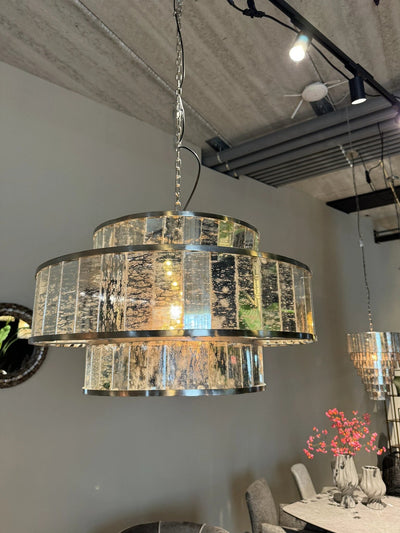 Render Brass ijzeren hanglamp antiek glas by PTMD