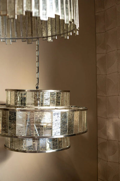 Render Brass ijzeren hanglamp antiek glas by PTMD