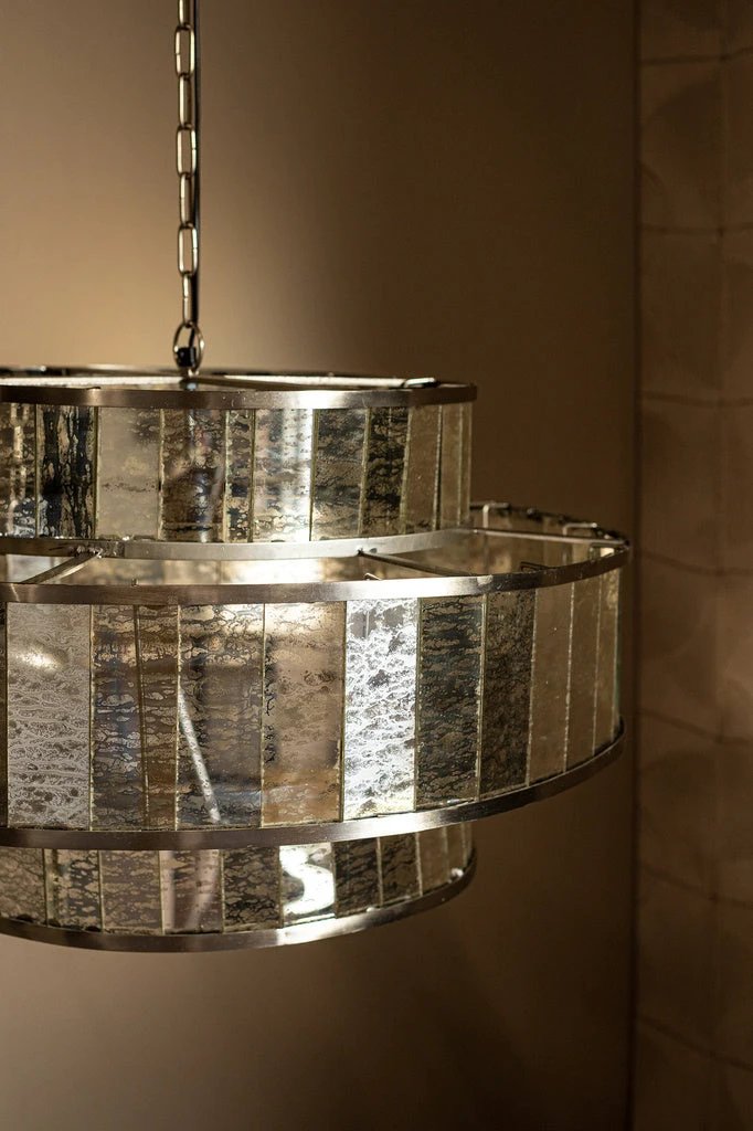 Render Brass ijzeren hanglamp antiek glas by PTMD