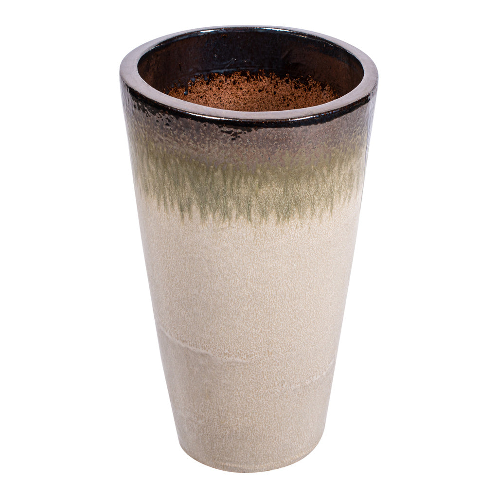 Relly Bronzen parel twee tinten keramische pot hoog rond - depauwwonen