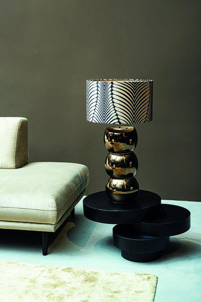 Essy Black metal sidetable unequal piled up rounds by PTMD