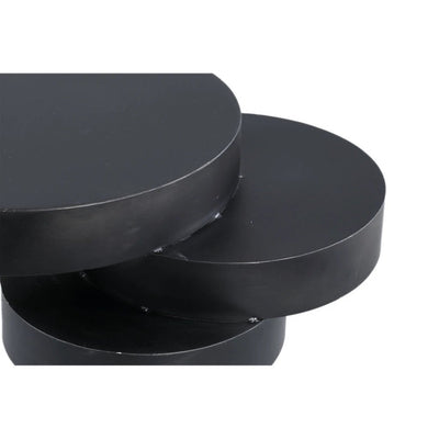 Essy Black metal sidetable unequal piled up rounds by PTMD
