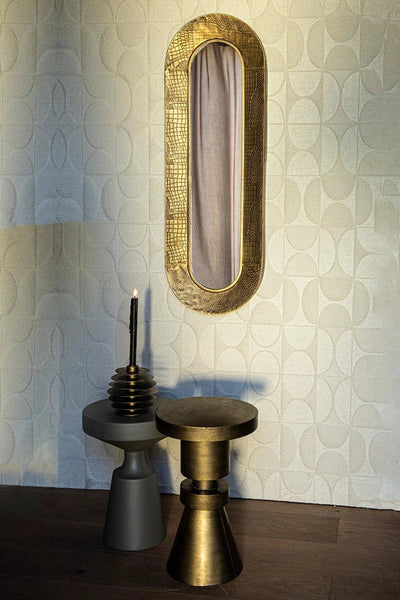 Danillios Olive green iron sidetable round by PTMD