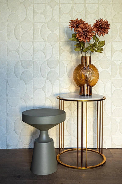 Danillios Olive green iron sidetable round by PTMD