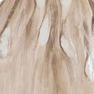 Maran Beige glanzende ijzeren wandpaneel rond S by PTMD