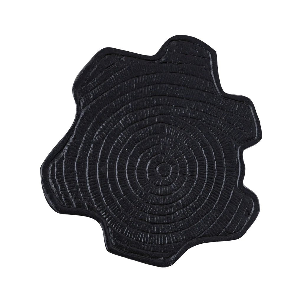 Fennah Black matt alu sidetable tree wood shape M by PTMD