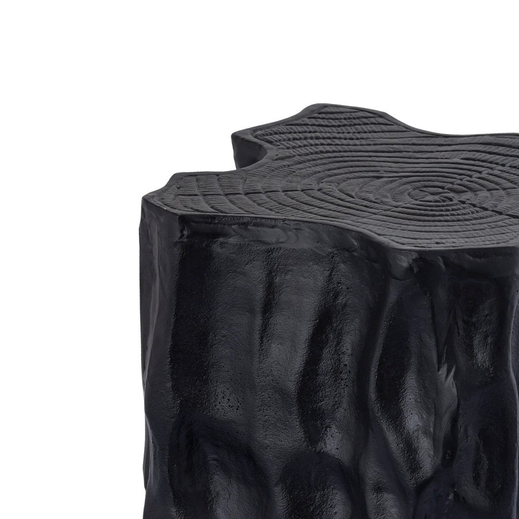 Fennah Black matt alu sidetable tree wood shape L by PTMD