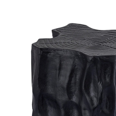 Fennah Black matt alu sidetable tree wood shape L by PTMD