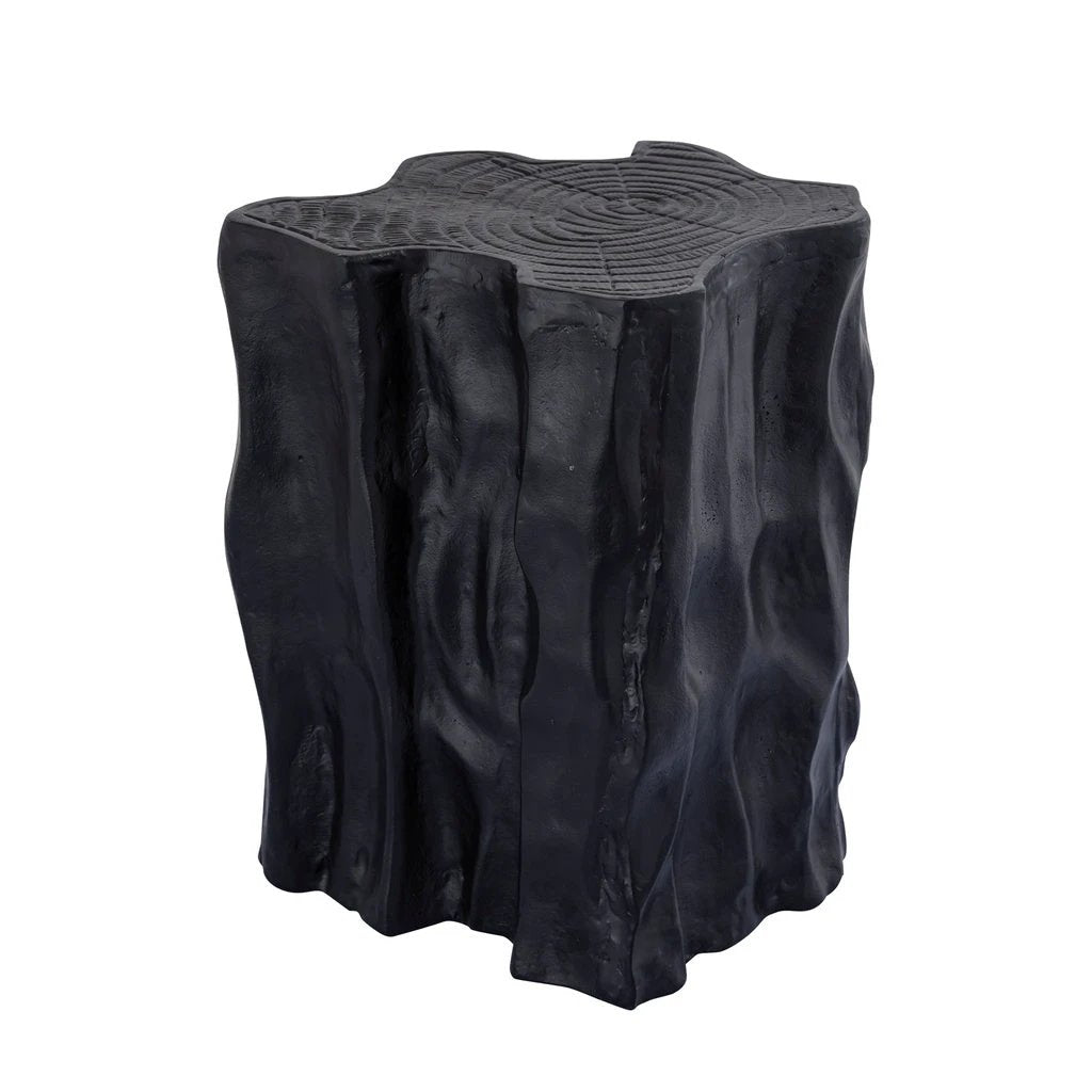 Fennah Black matt alu sidetable tree wood shape L by PTMD