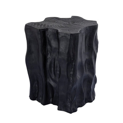 Fennah Black matt alu sidetable tree wood shape L by PTMD