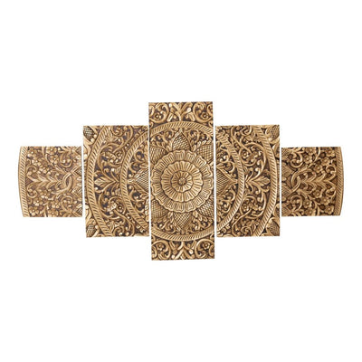 Sharlene Gold MDF antiek gesneden wandpaneel 5 stuks by PTMD