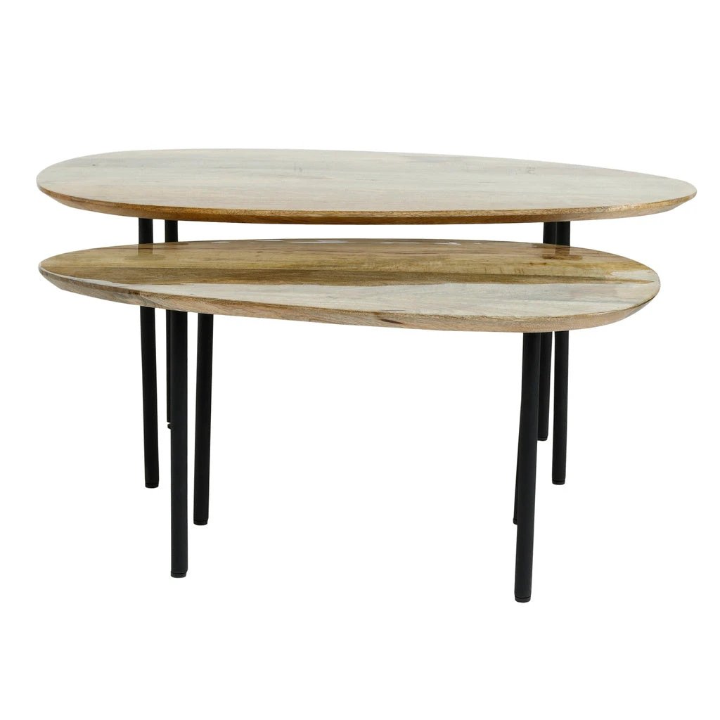 Oxil Groene houten bijzettafel eieren hape top SV2 by PTMD