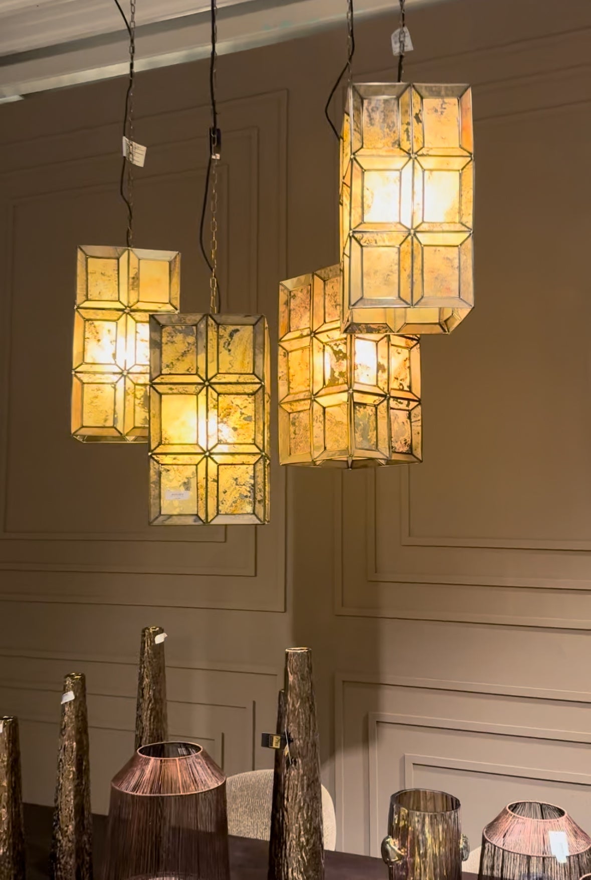 Layra Messing steenfineer hanglamp antiek - depauwwonen