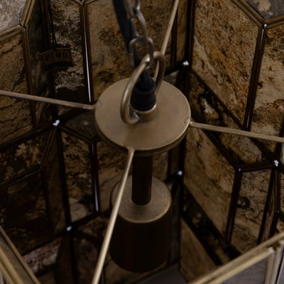 Layra Messing steenfineer hanglamp antiek by PTMD