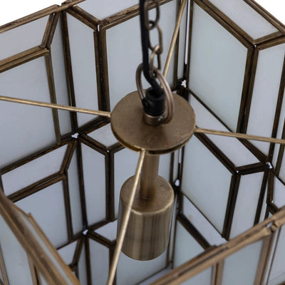 Layra Witte melkglazen hanglamp antiek by PTMD