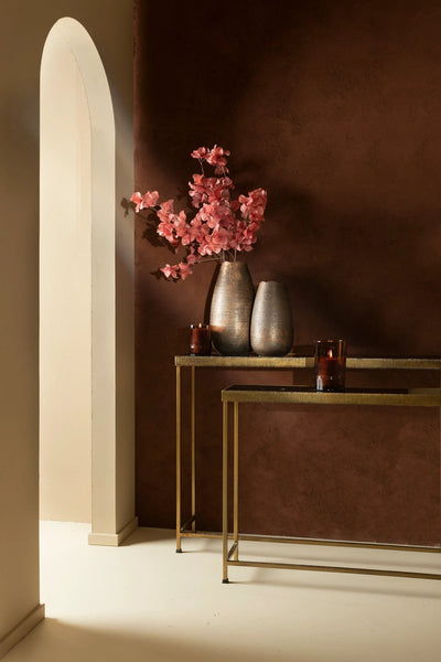 Thari Gold alu bijzettafel met glazen blad SV2 by PTMD