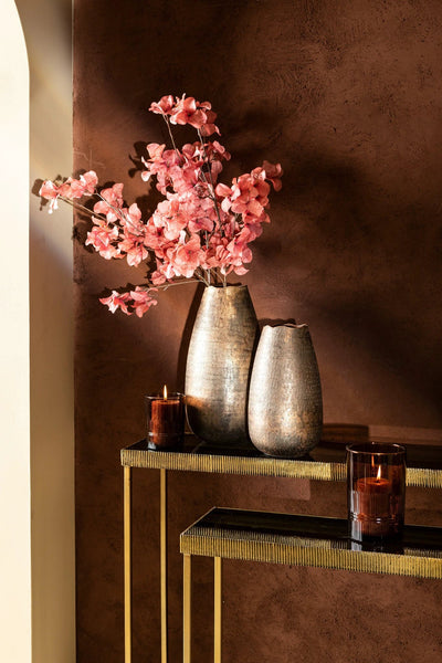 Thari Gold alu bijzettafel met glazen blad SV2 by PTMD