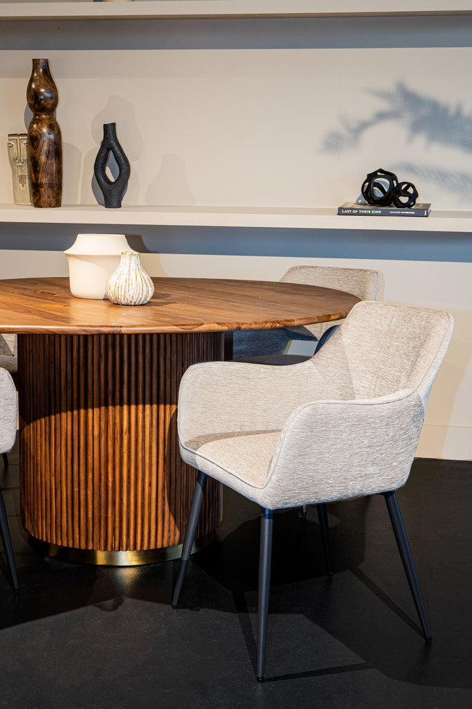 Eetkamerstoel Fallax Anthracite ribbe stof (set van 2) - depauwwonen