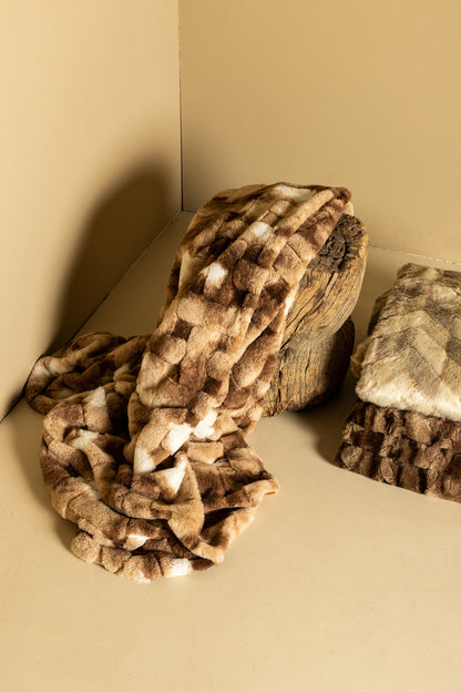 Clarisse Brown kunstbont plaid rechthoek S - depauwwonen