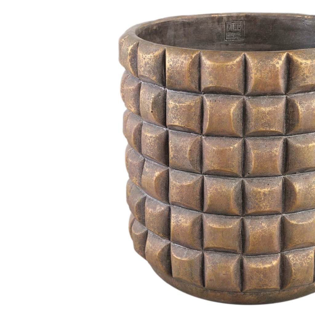 Wiliam Brown cement ronde pot blokken goud XXL by PTMD