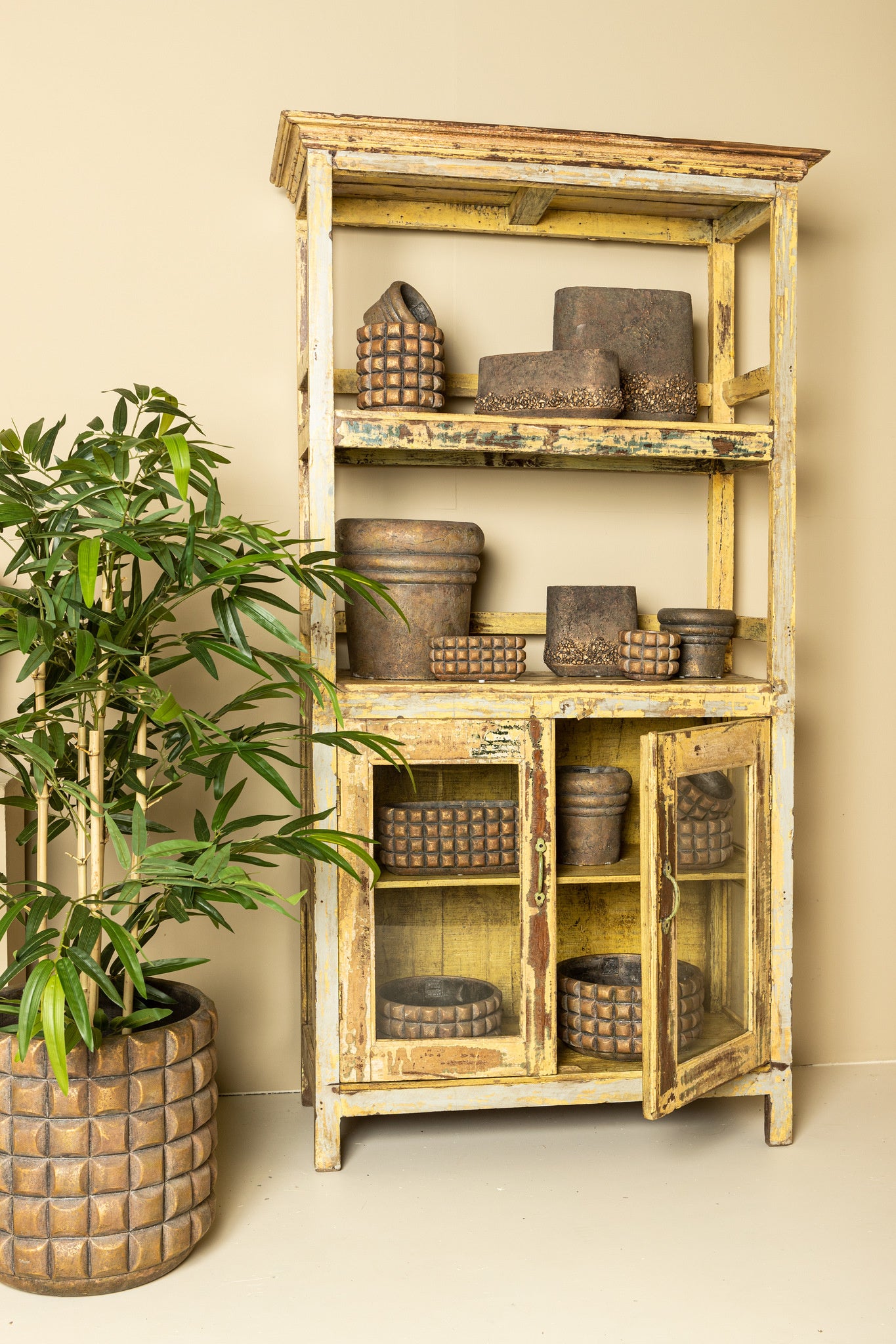 Wiliam Brown cement ronde pot blokken goud XXL - depauwwonen