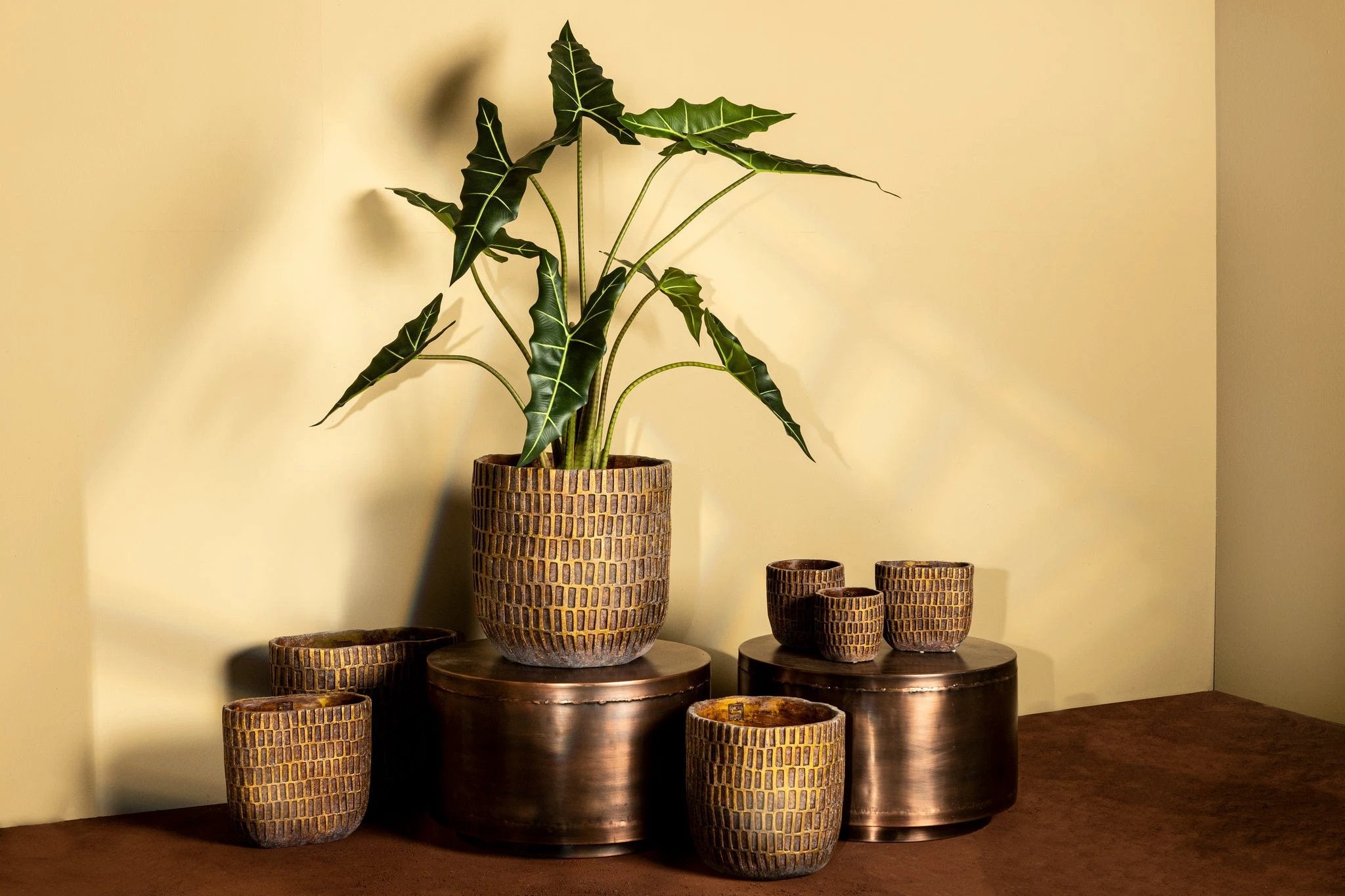 Vivienne Brown cement ronde pot rechthoeken XXL by PTMD