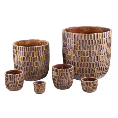 Vivienne Brown cement ronde pot rechthoeken XXL by PTMD