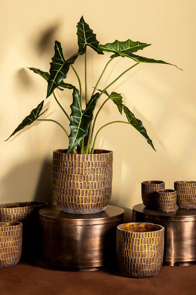 Vivienne Brown cement ronde pot rechthoeken XXL by PTMD