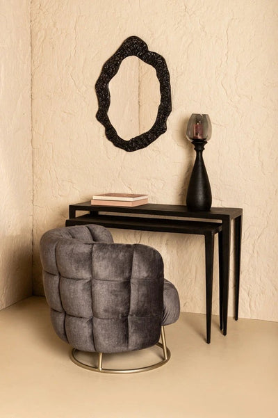 Rivva Black gegoten aluminium rechthoekige bijzettafel sv2 by PTMD