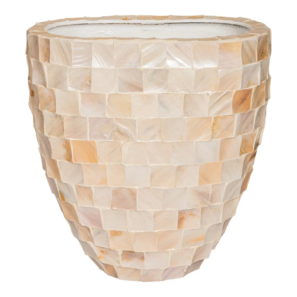 Daven Cream poly shell pot ovaal hoog S by PTMD