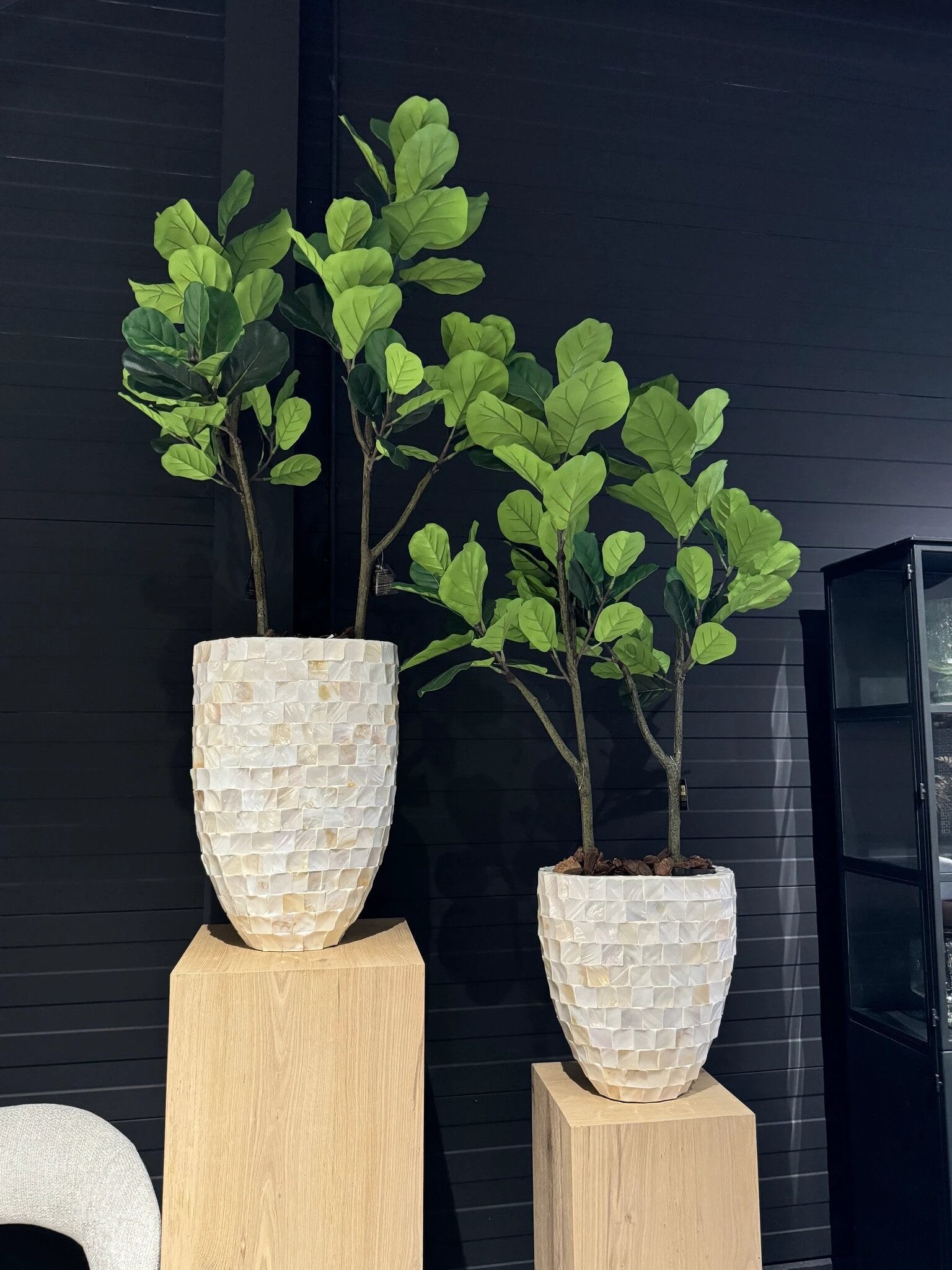 Daven Cream poly shell pot ovaal hoog S by PTMD