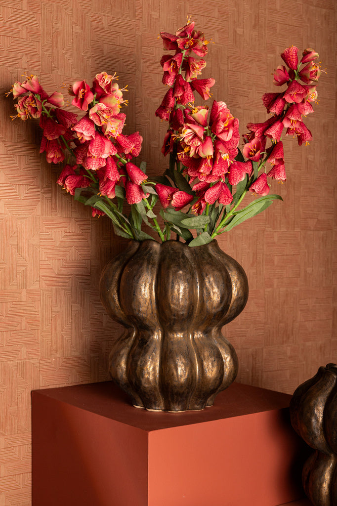 Niek Bronzen keramische pot ronde vormige bol L - depauwwonen