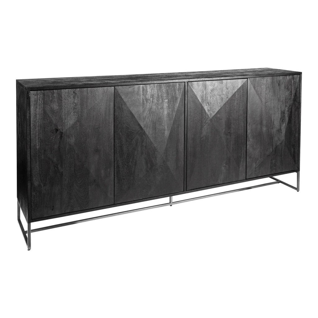 Onyx dressoir 4 deuren Zwart/Zwart by PTMD