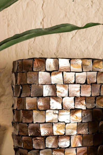 Chelsae Bronzen poly rechthoekige schelpspiegel by PTMD